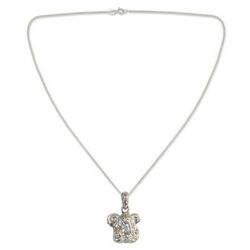 'Baby Ganesha' - Sterling Silver Necklace Hindu Jewelry from India