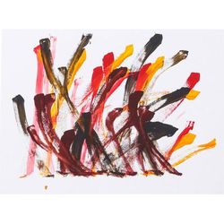 'Dark-Toned Abstract Acrylic Painting by Elephant Artist'