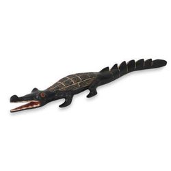 Wood sculpture, 'Benin Crocodile II'