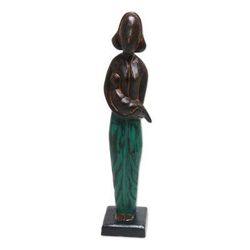 Lovely Mother,'Lovely 17 Inch Mother and Baby Sculpture in Hand Carved Wood'