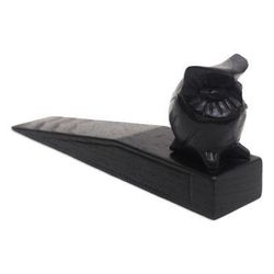 Mysterious Black Owl,'Jempinis Wood Door Stop with Little Black Owl'
