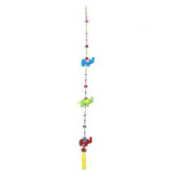 Splendorous Elephants,'Colorful Cotton Elephant Mobile Crafted in Thailand'