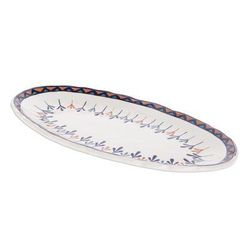 Antigua Breeze,'Ceramic Oval Serving Platter with Geometric Design (19 Inch)'