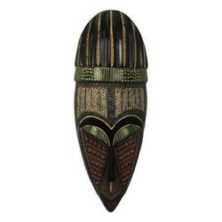 Royal Ohaneba,'Aluminum Plated Mahogany Wood Mask'