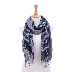 Galaxy of Love,'Pair of Cotton Tie-Dye Scarves in Shades of Grey'