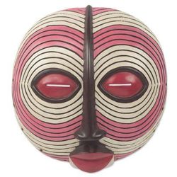 Baluba Dance Spirit I,'African Dance Spirit Wall Mask Artisan Crafted Wood Art'