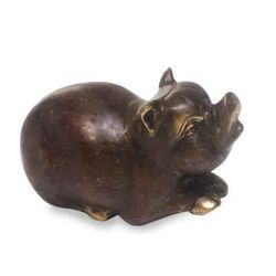 Bronze figurine, 'Chubby Pig'