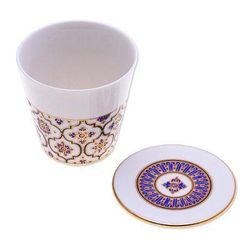 Five Colors,'Lidded Benjarong Porcelain Mug from Thailand'