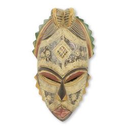 African wood mask, 'Akan Helper'