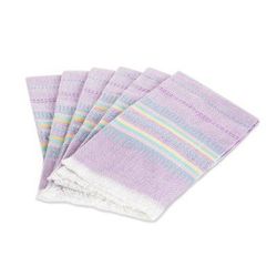 Traditional Taste in Lavender,'Pastel Striped Napkins (Set of 6)'