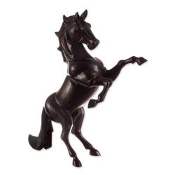 Spirit of Freedom,'Artisan Crafted Cedar Wood Hand Carved Wild Horse Sculpture'