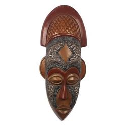 My Protector,'West African Wood Mask Ofuntum Wood with Aluminum Accent'