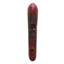 Gelede Dance,'Sese Wood and Aluminum African Mask Oblong from Ghana'