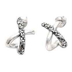 Growing Gardens,'Handmade Sterling Silver Drop Earrings'