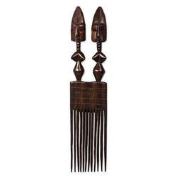 Twins,'Handmade Mahogany Wood Wall Art'