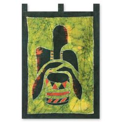 Batik wall hanging, 'African Drum'