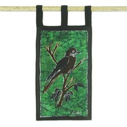 'Batik Cotton Bird-Themed Wall Hanging from Ghana'