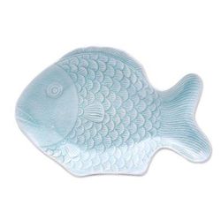 Mae Ping Fish in Aqua,'Aqua Celadon Ceramic Fish Serving Plate'