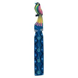 Reading Bird,'Handmade Mexican Copal Wood Bookmark with Tropical Bird'