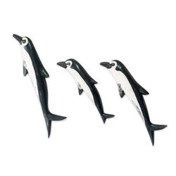 Pod,'Hand Painted Wood Dolphin Wall Accents (Set of 6)'