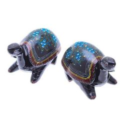 'Good Luck Turtles' (pair) - Handcrafted Lacquerware Decorative Boxes