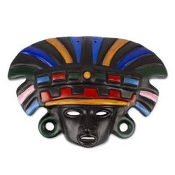 Ceramic mask, 'Aztec Warrior'