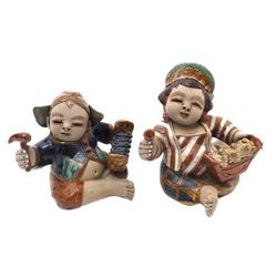 Gamelan Loro Blonyo,'Musical Ceramic Loro Blonyo Figurines from Java (Pair)'