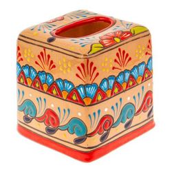 Spring Convenience,'Handcrafted Talavera Floral Ceramic Tissue Box Cover'