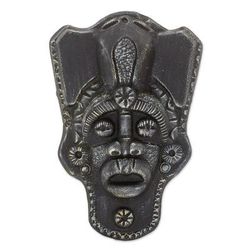 Honor the Ancients,'Handcrafted Black Resin and Fiberglass Decorative Wall Mask'