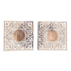 Celebration Day,'Artisan Crafted Tealight Candle Holders from India (Pair)'