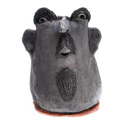 Good Man,'Ceramic and Teak Wood Statuette'