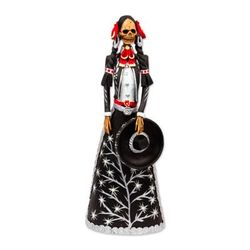 Mariachi Catrina,'Handcrafted Day of the Dead Ceramic Skeleton Sculpture'