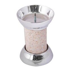 Gleaming Brightness,'Pewter and Reclaimed Stone Candle Holder from Mexico'