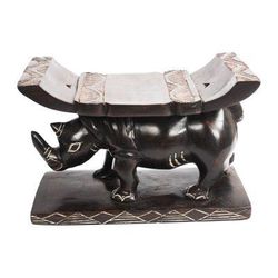 Rhino at Rest,'West African Sese Wood Home Accent'
