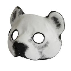 Polar Bear Face,'Handcrafted Leather Polar Bear Mask from Brazil'