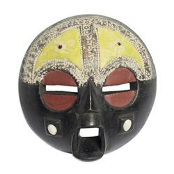 Owia,'Authentic Hand Carved African Sese Wood Mask'