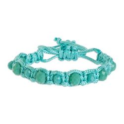 Boho Sea Crystals,'Macrame Hand-Knotted Bracelet with Crystal Beads'