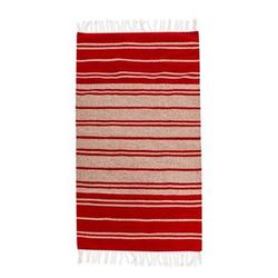 Simple Stripes,'Red and Beige Striped Area Rug (2.5x5)'
