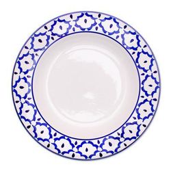 Blue Pineapple,'Handcrafted Blue and White Luncheon Plate'