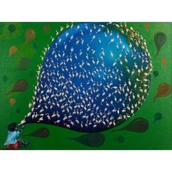 Little Creator,'Surreal Oil Painting from Balinese Artist'