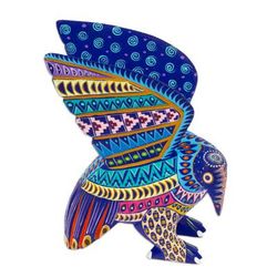 Glorious Eagle,'Wood Alebrije Eagle Figurine Hand-Painted in Mexico'