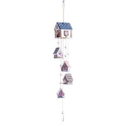 Cozy Cottages,'Ceramic Cottage Wind Chime Decor Accent'
