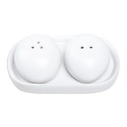 Soft Seasoning,'White Ceramic Salt and Pepper Set (3 Pieces)'
