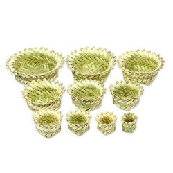 Convenient Stars,'Set of 10 Handcrafted Star Natural Fiber Nesting Baskets'