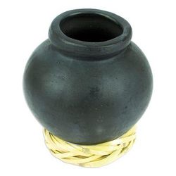 Smooth Black,'Barro Negro Black Ceramic Decorative Mini Vase'