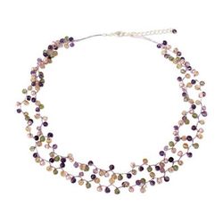 'Mystic Passion' - Pearl and Amethyst Beaded Necklace