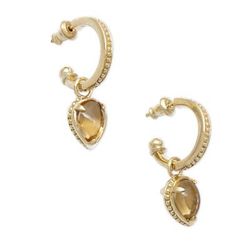 Vintage Gleam,'18k Gold Plated Citrine Dangle Earrings from Bali'