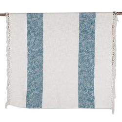Diamond Elegance in Teal,'Fringed Cotton Throw Blanket from India'