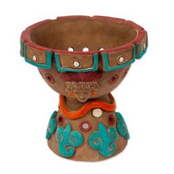 Footed Censer,'Artisan Crafted Decorative Ceramic Footed Bowl'