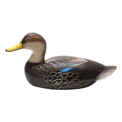 Blue-Winged Teal,'Handmade Javanese Suar Wood Duck Statuette'